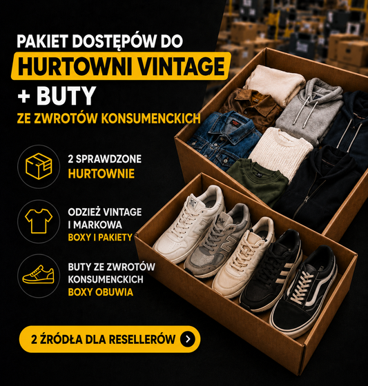 Pakiet Dostępów do Hurtowni Vintage + Buty ze Zwrotów Konsumenckich | 2 Sprawdzone Źródła dla Resellerów